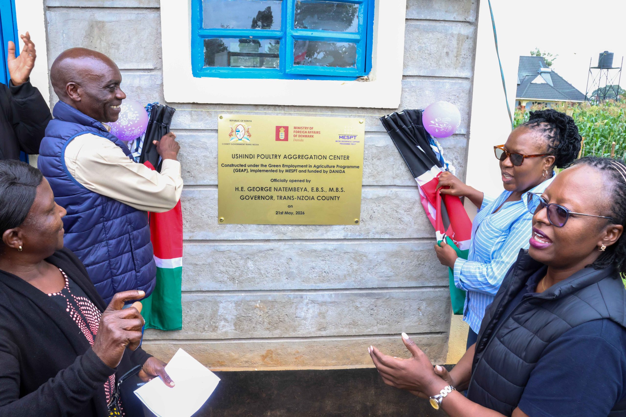 Photo taken during the official handover of the Ushindi Poultry Aggregation Center